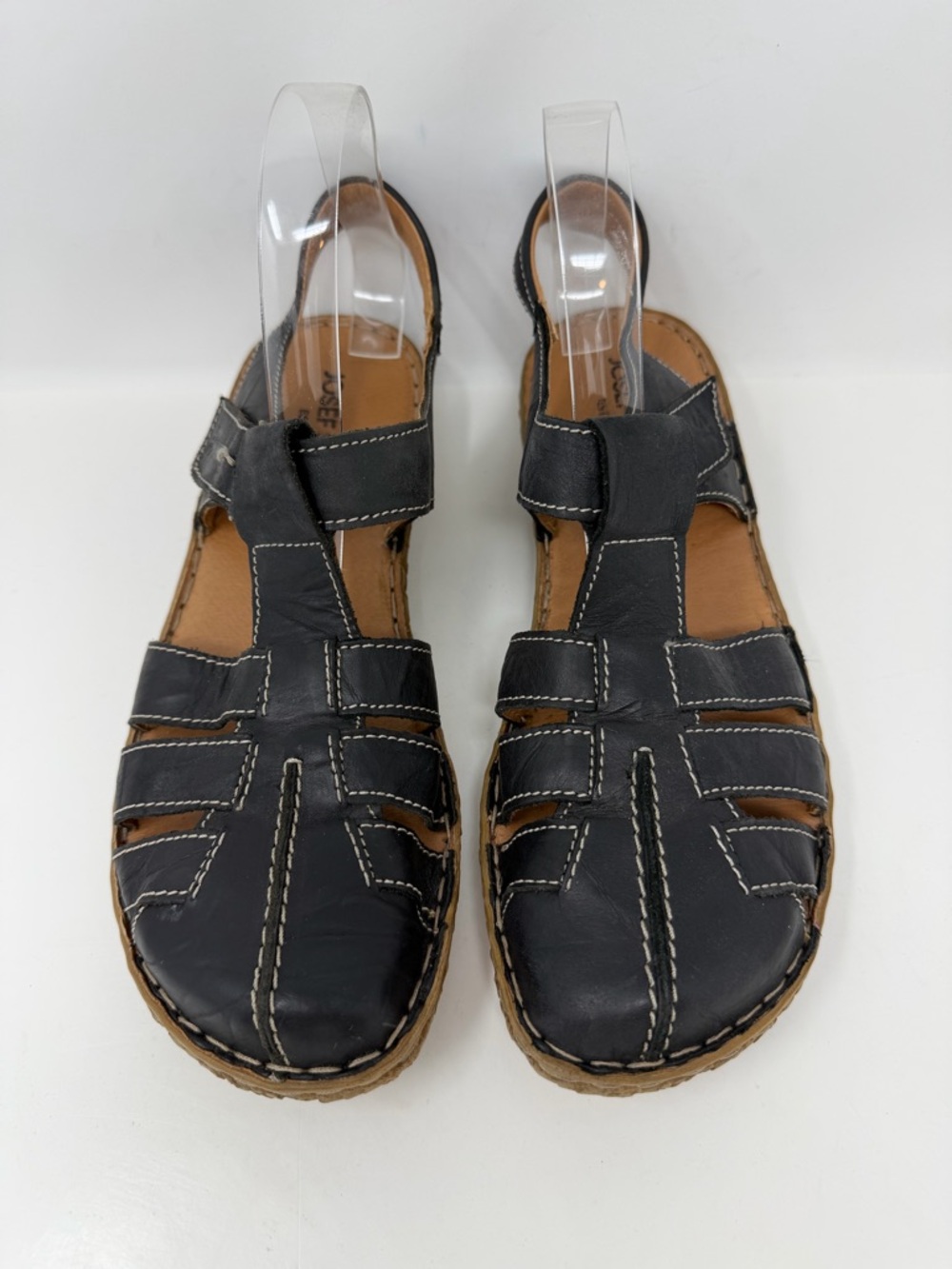 Josef Seibel Rosalie Fisherman Sandals Leather Black Size EU 41, US 10 - Picture 3 of 10